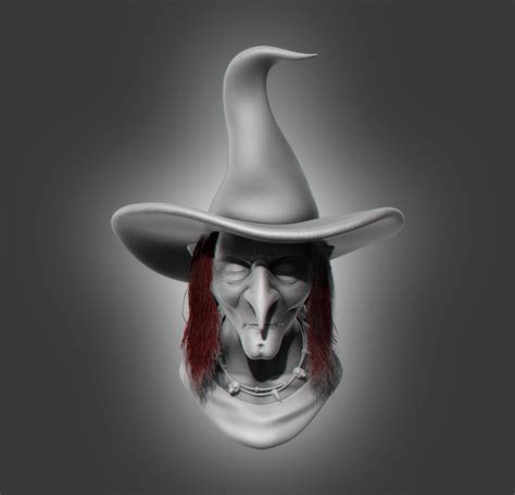 Witch head figure